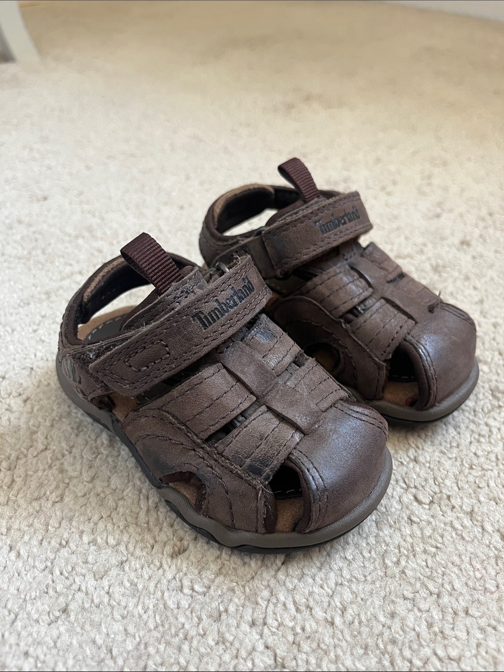 Timberland Baby Toddler Brown Leather Fisherman Sandals Close Toe size 4